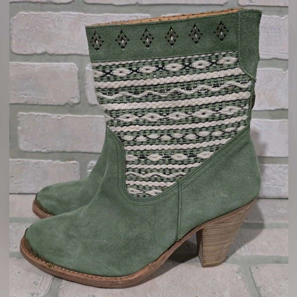 Cobra Society Otto Ankle Sage Green Suede White and Green Textured Shaft size 39 - Picture 3 of 11